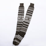 Winter Chunky Cable Thick Knit Thigh High Socks Long Stockings Boot Long Tube Thickened Bunching Socks Woolen Yarn Socks