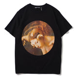 GVC T Shirt Sheep Pattern Pure Cotton Loose Short Sleeve T-shirt Men