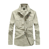 Men's Habit Shirts Autumn Men's Lapel Shirt Solid Color Long Sleeve Shirt