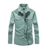 Men's Habit Shirts Autumn Men's Lapel Shirt Solid Color Long Sleeve Shirt
