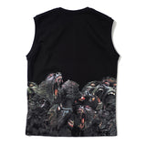 GVC Vest Baboon Pattern Cotton Loose Vest Men