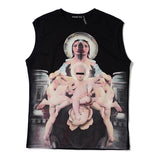 GVC Vest Virgin Mary Pattern Cotton Loose Vest for Men