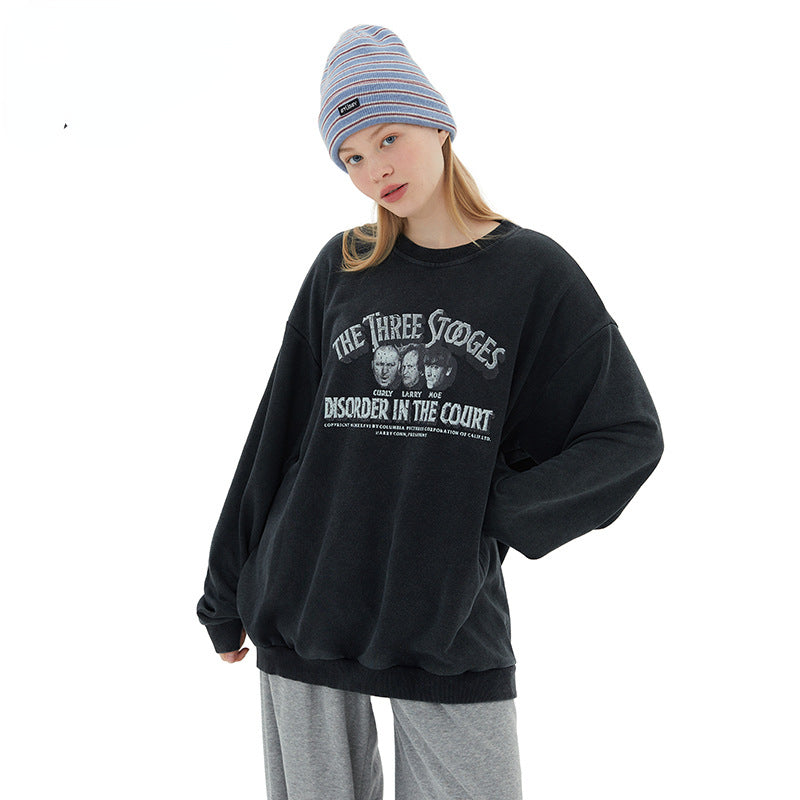 Preppy Aesthetic Sweatshirt Long-Sleeved Sweater Men's and Women's round Neck Loose Casual