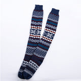 Winter Chunky Cable Thick Knit Thigh High Socks Long Stockings Boot Long Tube Thickened Bunching Socks Woolen Yarn Socks
