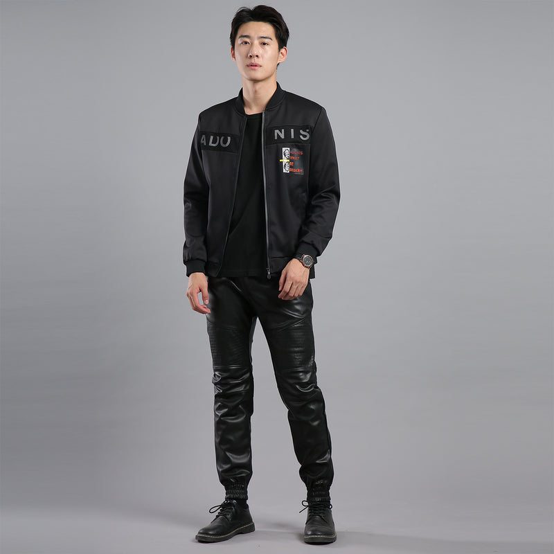 Mens Leather Pants Men's Harem Motorcycle Leather Pants Season Motorbike Cycling Leather Pants
