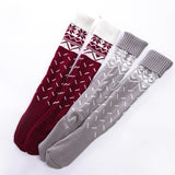 Winter Chunky Cable Thick Knit Thigh High Socks Long Stockings Boot Christmas Tube Socks Bunching Socks Woolen Yarn Socks