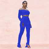 Party Pants Suits Autumn Sexy Mesh See-through Two-Piece Suit