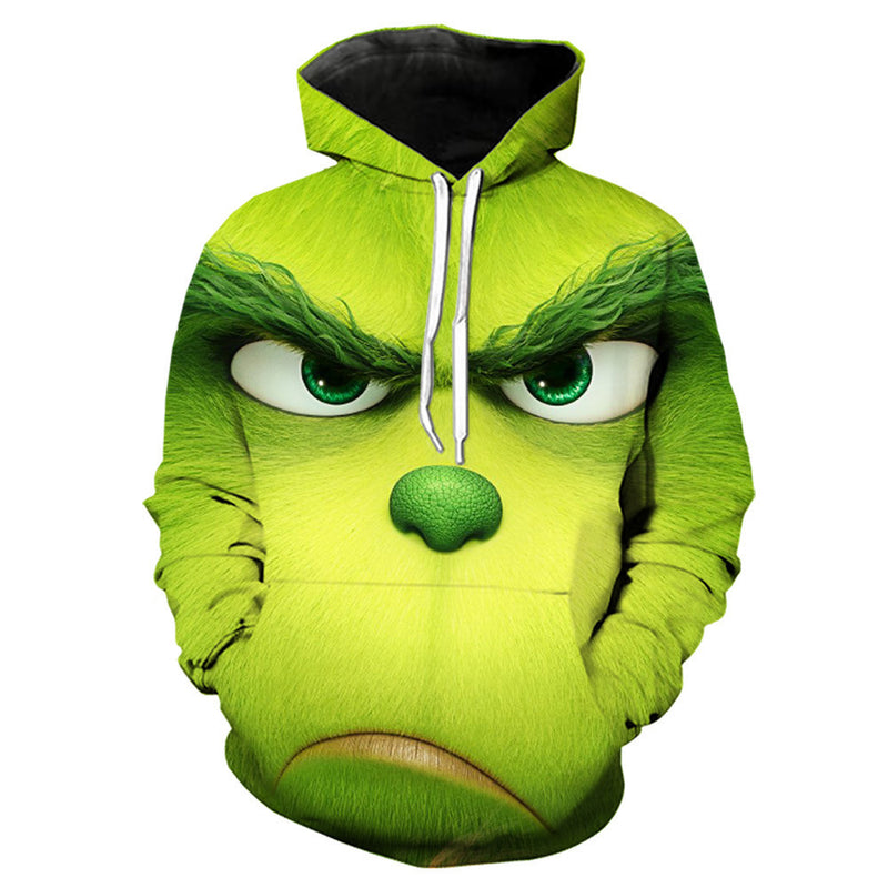Grinch Hoodie Christmas Green Fur Monster Grinch 3D Sweater