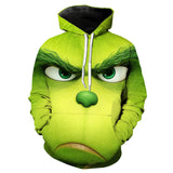 Grinch Hoodie Christmas Green Fur Monster Grinch 3D Sweater