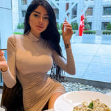 Hot Women in Tight Dresses Autumn and Winter Women's Dress Slim-Fit Hip Skirt