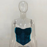 Maddy Euphoria Outfits V-neck Gold Tube Top Spring and Summer Women's Clothing