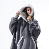 Hoodies Blankets Autumn and Winter Wearable Lambswool Lazy Blanket Home Leisure