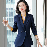 Women Autumn Uniform Designs Formal Style Office Lady Bussiness Attire Work Suit Coat Suit Formal Wear