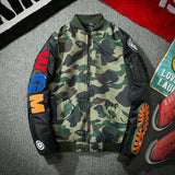 Bape Military Jacket Men'S Spring And Autumn Stand Collar Jacket