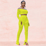 Party Pants Suits Autumn Sexy Mesh See-through Two-Piece Suit
