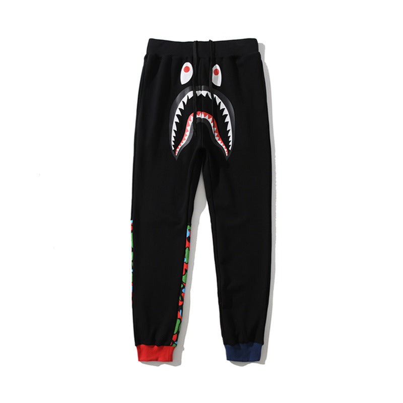 Shark Print Pant Contrast Color Trousers Sweatpants Men And Women Youth Fashion Pants