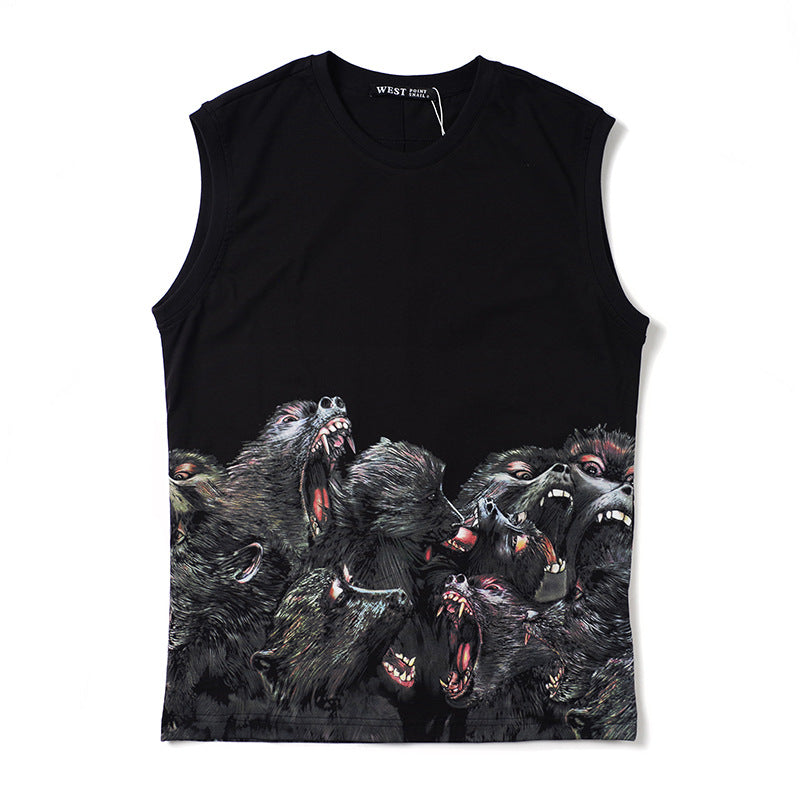 GVC Vest Baboon Pattern Cotton Loose Vest Men