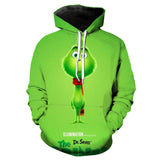 Grinch Hoodie Christmas Green Fur Monster Grinch 3D Sweater