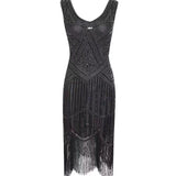 1920S Dress Evening Dress Vintage Style Sequined Tassel Tuxedo Dress