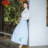 Chinese Traditional Dress Waist Embroidered Daily Suit