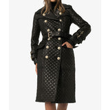 Leather Biker Coat Gothic Leather Jacket Women Pu Jackets Winter Mid-Length Sheep Leather Coat