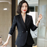 Women Autumn Uniform Designs Formal Style Office Lady Bussiness Attire Work Suit Coat Suit Formal Wear