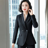 Women Autumn Uniform Designs Formal Style Office Lady Bussiness Attire Work Suit Coat Suit Formal Wear