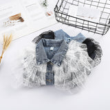 Children Girl Jacket Children's Denim Jacket Lace Long Sleeve Top