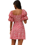 Milkmaid Sexy V Square Collar Puff Sleeve Summer Dresses