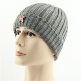 Men Winter Hats Autumn and Winter Knitted Hat Men's and Women's Five-Pointed Star Warm Men's