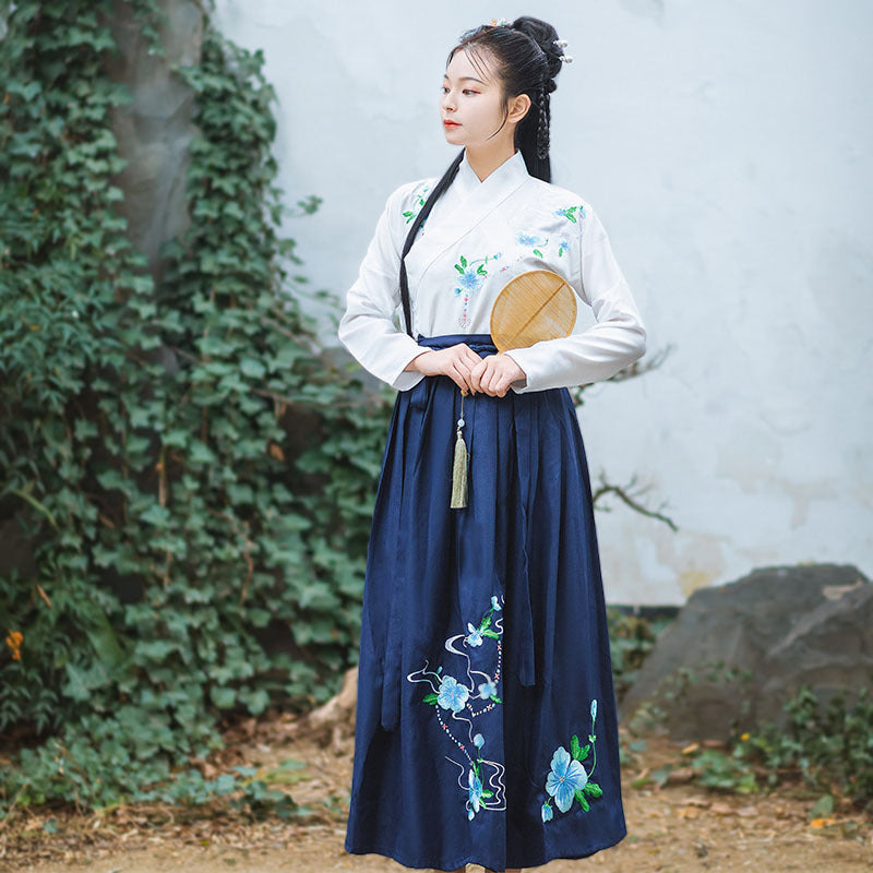 Chinese Traditional Dress Waist Embroidered Daily Suit
