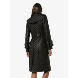 Leather Biker Coat Gothic Leather Jacket Women Pu Jackets Winter Mid-Length Sheep Leather Coat