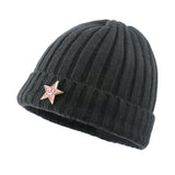 Men Winter Hats Autumn and Winter Knitted Hat Men's and Women's Five-Pointed Star Warm Men's
