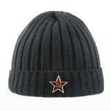 Men Winter Hats Autumn and Winter Knitted Hat Men's and Women's Five-Pointed Star Warm Men's