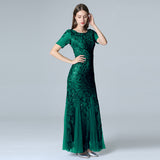 Daisy Buchanan Dress Spring Summer Slim-Fit Mesh Sequins Evening Dress