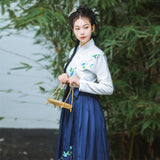 Chinese Traditional Dress Waist Embroidered Daily Suit