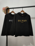 T Shirt Balmain Spring Gilding Letters Cotton Hooded Sweater