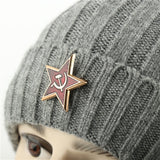 Men Winter Hats Autumn and Winter Knitted Hat Men's and Women's Five-Pointed Star Warm Men's