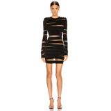 Maddy Euphoria Outfits Slim Fit Stretch Sexy See-Through Stitching