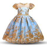 Toddler Girls Sequin Gown Dress Personality Backless Dress Bow Children Shirt Mesh Formal Dress