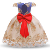 Toddler Girls Sequin Gown Dress Personality Backless Dress Bow Children Shirt Mesh Formal Dress