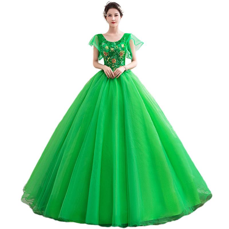 Women's Evening Dress Ball Gown Princess Quinceanera Wedding Dresses Dress Performance Tulle Tutu Dress Chorus Performance Dress Female