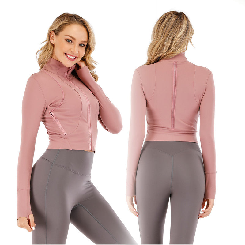 BBL Jacket Elastic Yoga Jacket Women's Zipper Jacket Long-Sleeved Top