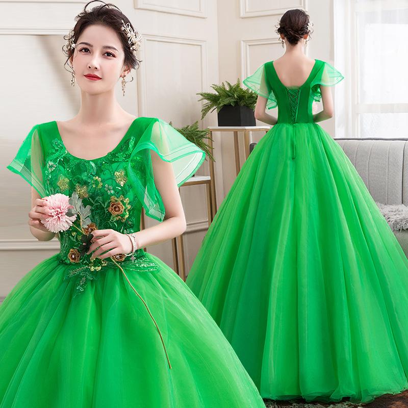 Women's Evening Dress Ball Gown Princess Quinceanera Wedding Dresses Dress Performance Tulle Tutu Dress Chorus Performance Dress Female