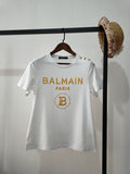 T Shirt Balmain Spring/Summer Cotton Gilding Letters Short-Sleeved T-shirt for Men and Women