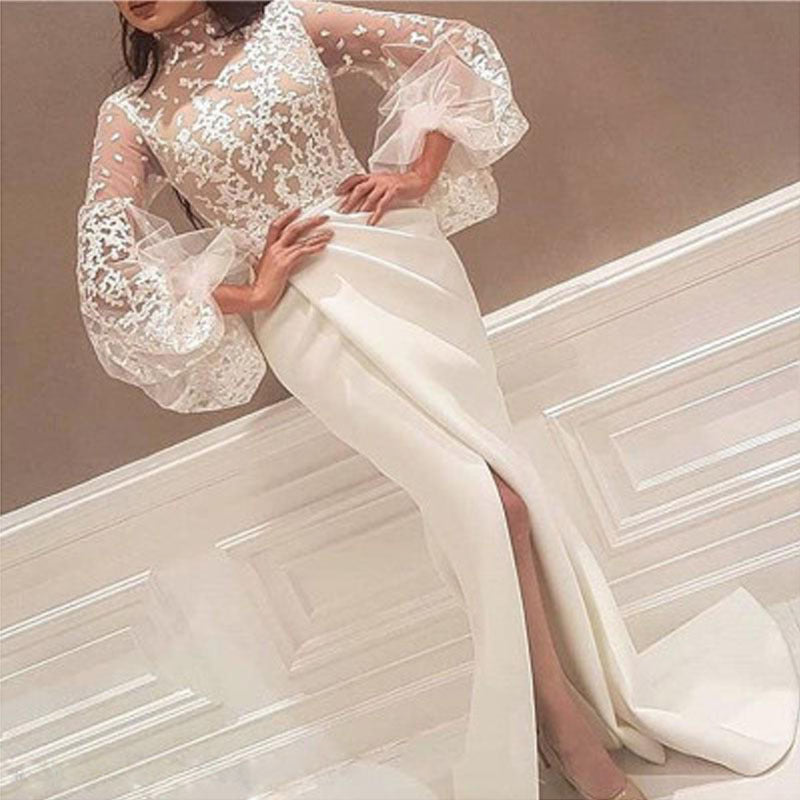 Formal Dresses & Gowns Autumn and Winter Dress Lace Split Formal Dress