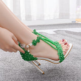 Nude Heels for Wedding Sandals Buckle Strap Shoes High Heel Sandals