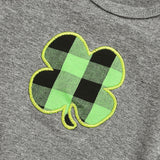 Children Saint Patrick's Day Gray Romper Green Check Overall Dress Suit