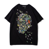 GVC T Shirt Insect Skull Pattern Pure Cotton Loose Short Sleeve T-shirt Men