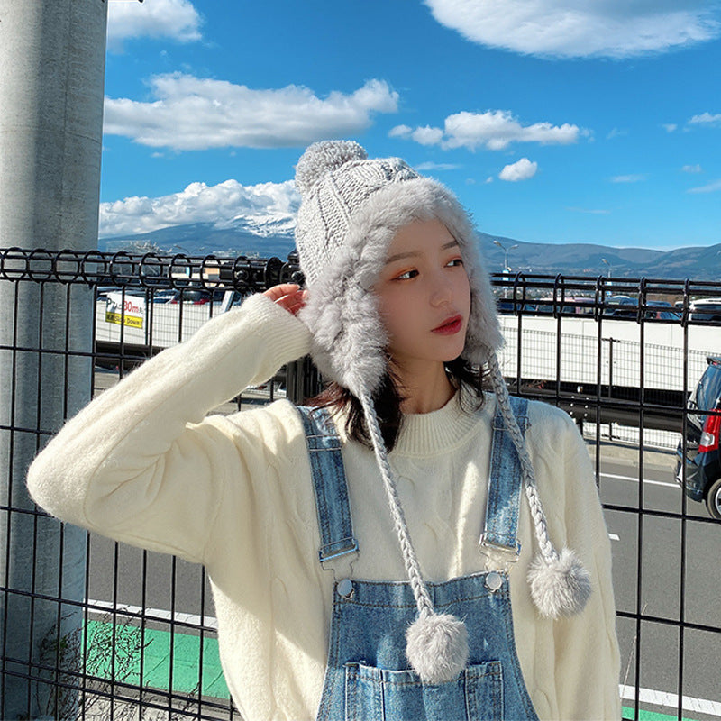 Toboggan Hat Female Autumn and Winter Lei Feng Hat Knitted Hat